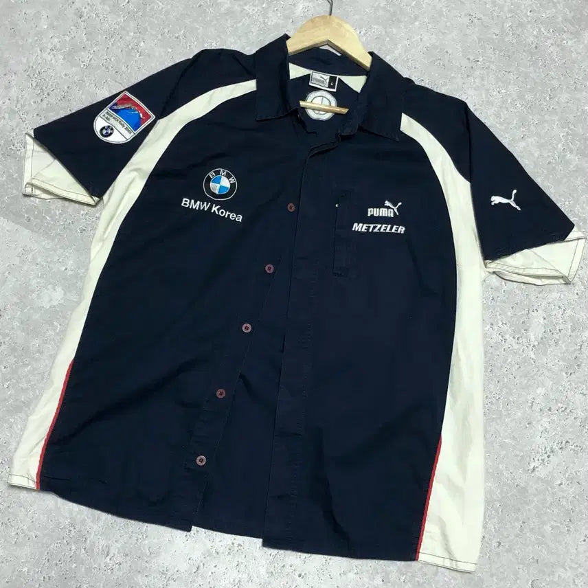 [BUNJANG] Puma BMW Racing Short Sleeve Shirt / 푸마 BMW 레이싱 셔츠 희귀 반팔 올드스쿨