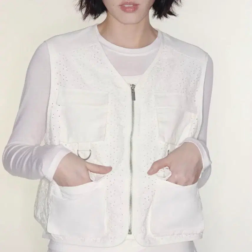[BUNJANG] H&M Eyelet Cargo Vest / Hm 에이치엔엠 아일렛 카고 베스트