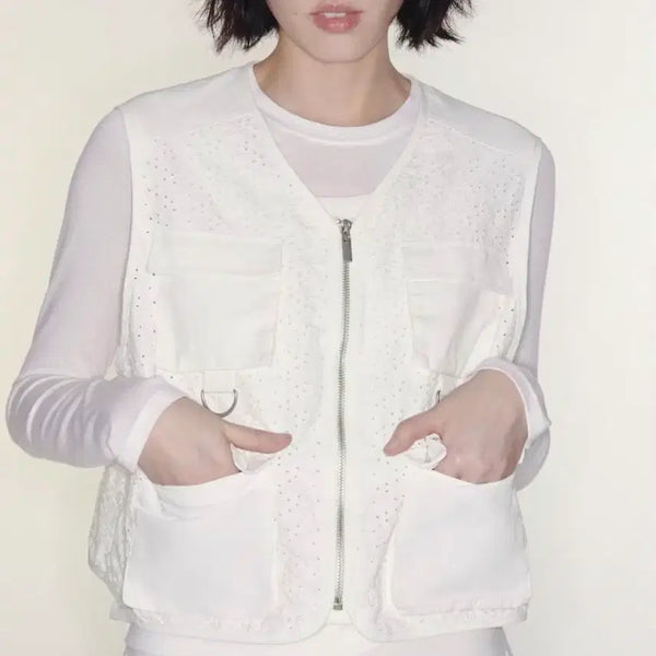 [BUNJANG] H&M Eyelet Cargo Vest / Hm 에이치엔엠 아일렛 카고 베스트