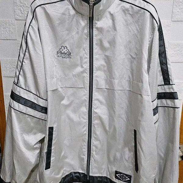[BUNJANG] Kappa Old School Jersey Windbreaker Silver / 카파 올드스쿨 져지 윈드브레이커 실버 L
