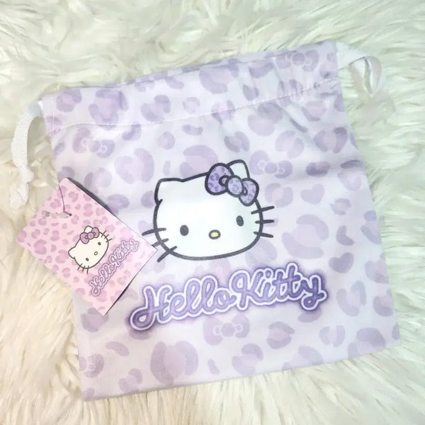 [BUNJANG] Hello Kitty Milky Face Collaboration Drawstring Pouch (Unused) / [미사용] 헬로키티 복조리 파우치 키티 스트링 파우치