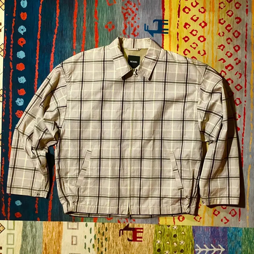 [BUNJANG] BEAMS Check Blouson Jacket / 빔즈 체크 블루종 자켓