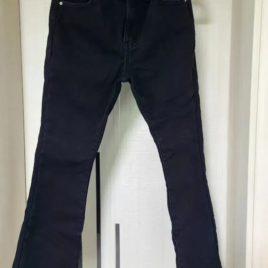 [BUNJANG] Black Denim Fleece Pants (Size M) / 블랙 데님 기모팬츠