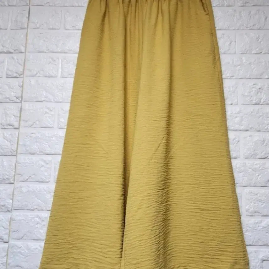 [BUNJANG] Yellow Wide-Leg Pants / 바지 통넓은 옐로우