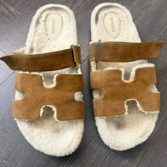 [BUNJANG] Hermès Cypris Shearling 43 Sandals / 에르메스 시프레 시어링 43