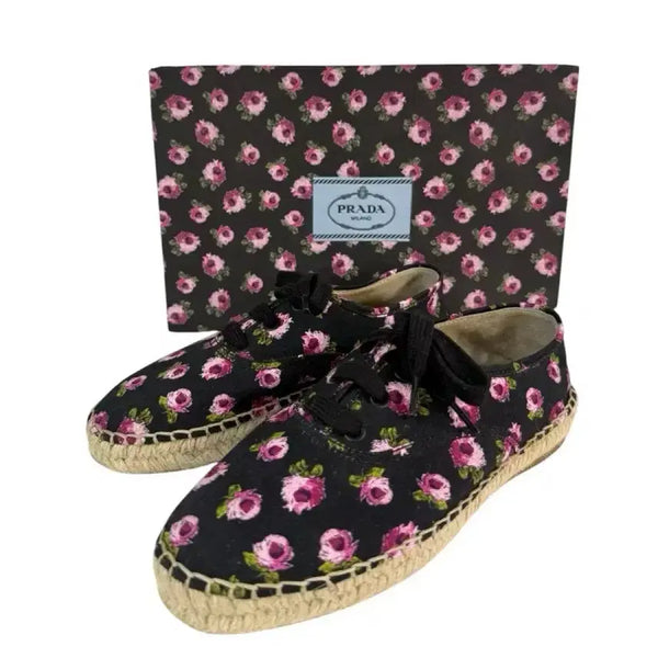 [BUNJANG] Prada Flower Espadrille Sneakers / 36 / 프라다 플라워 에스파듀 스니커즈