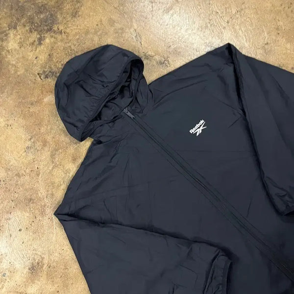 [BUNJANG] Reebok Hooded Windbreaker Jacket Black / [정품/S] 리복 후드 바람막이 블랙