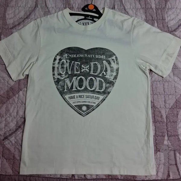 [BUNJANG] SATUR Men's Round Neck T-Shirt Pastel Beige / 새터SATUR 남성 반팔 라운드티셔츠 95