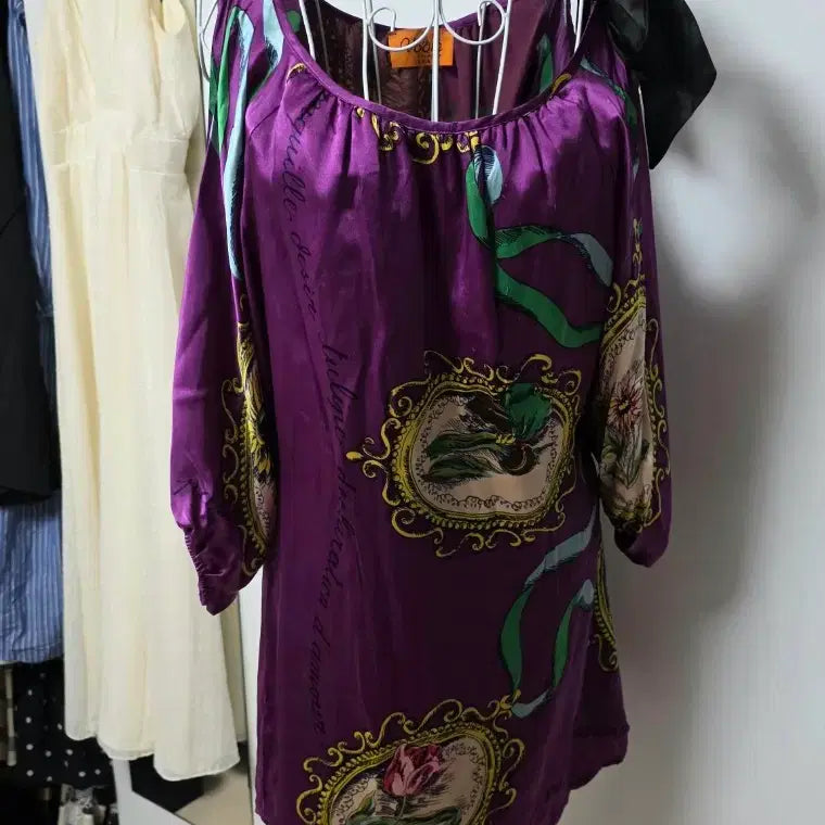 [BUNJANG] Off-Shoulder Silk Dress / 미국브랜드 오프숄더 실크 원피스