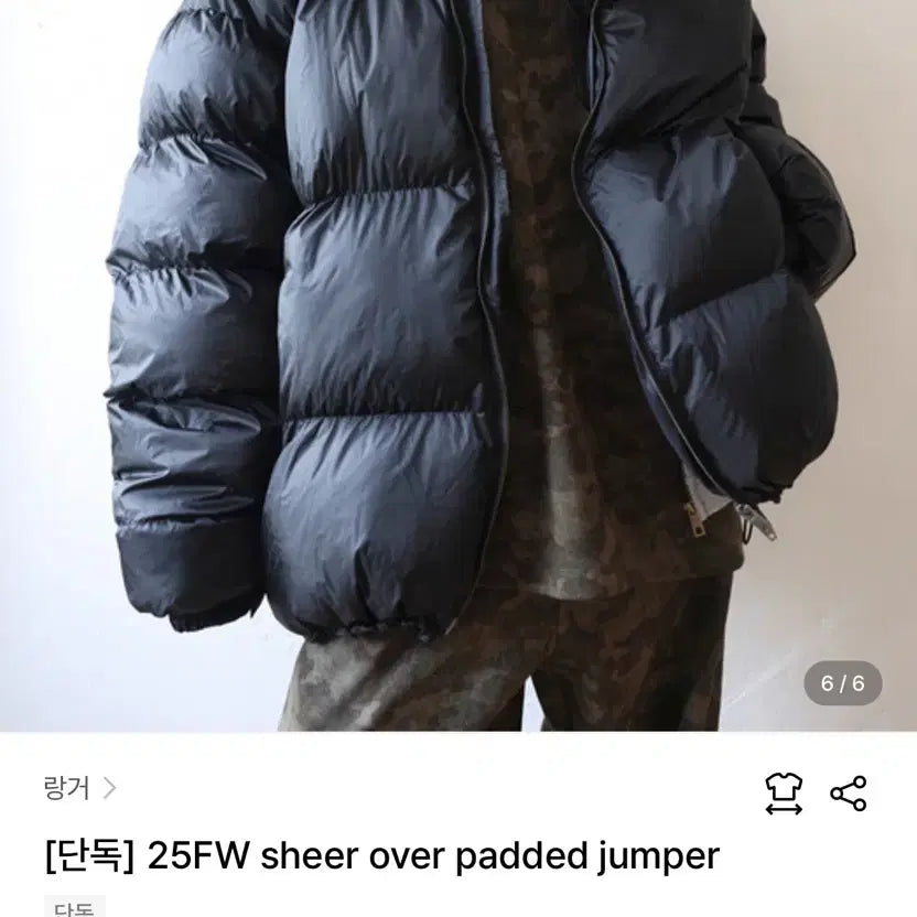 [BUNJANG] Langer Sheer Over Padded Jumper / 랑거 sheer over padded jumper