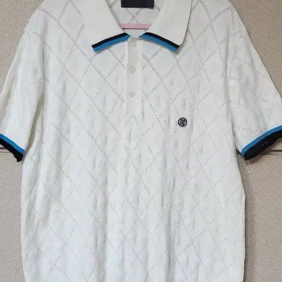 [BUNJANG] G/FORE Quilted Knit Polo Shirt White / 지포어 니트 카라티 흰색 퀄팅 패턴
