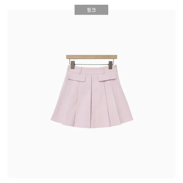 [BUNJANG] Pink Pleated Pocket Mini Skirt / (1회 착용) 핑크 플리츠 포켓 미니스커트