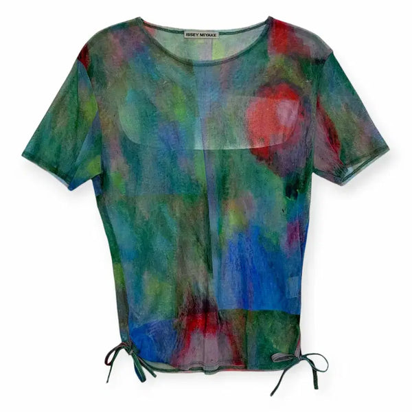 [BUNJANG] Issey Miyake Mesh Sheer Pattern Short Sleeve T-Shirt / 이세이미야케 메쉬 시스루 패턴 반팔 티셔츠