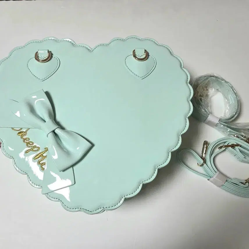 [BUNJANG] Sheep Puff Heart Tote Bag (Mint) / sheep puff 하트백 로리타 지뢰계 양산형 토트백 가방 민트