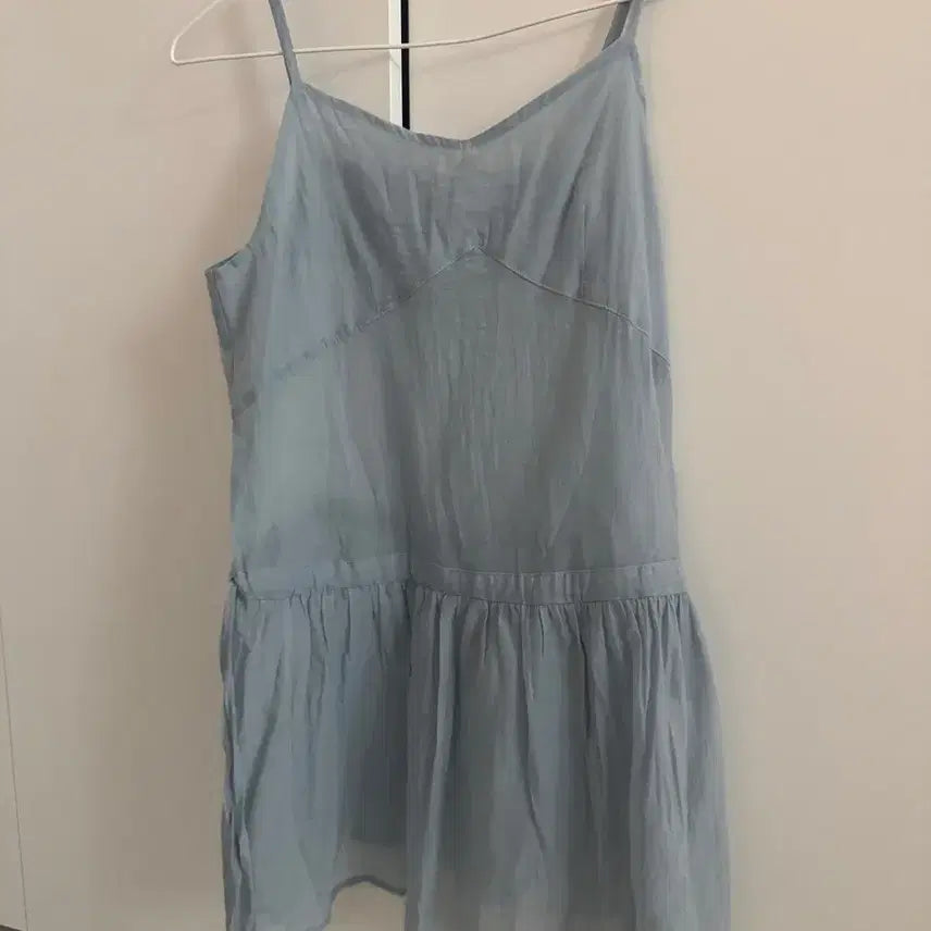 [BUNJANG] 8seconds Sheer Layered Mini Dress Sky Blue S / 에잇세컨즈 시어 레이어드 미니 원피스 스카이 블루 S