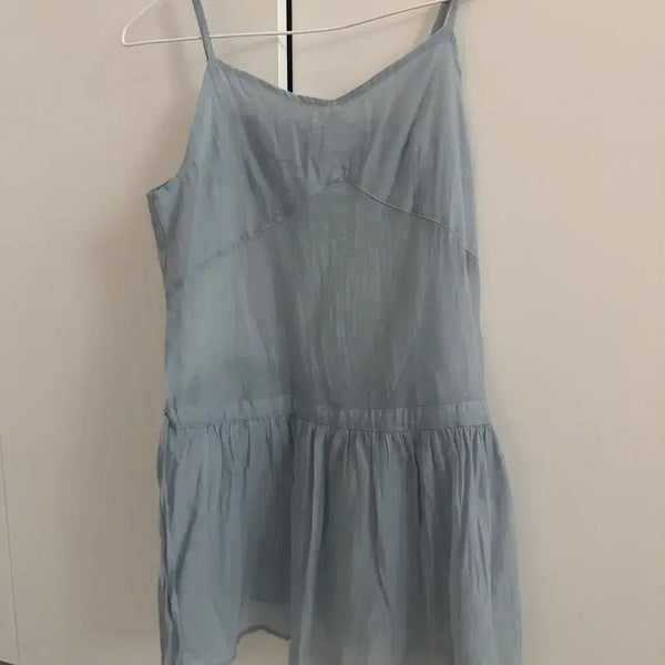 [BUNJANG] 8seconds Sheer Layered Mini Dress Sky Blue S / 에잇세컨즈 시어 레이어드 미니 원피스 스카이 블루 S