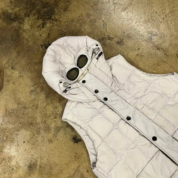 [BUNJANG] CP Company Lens Goggle Padded Vest Light Beige / [정품/95] CP컴퍼니 렌즈 고글 패딩 조끼 라이트베이지