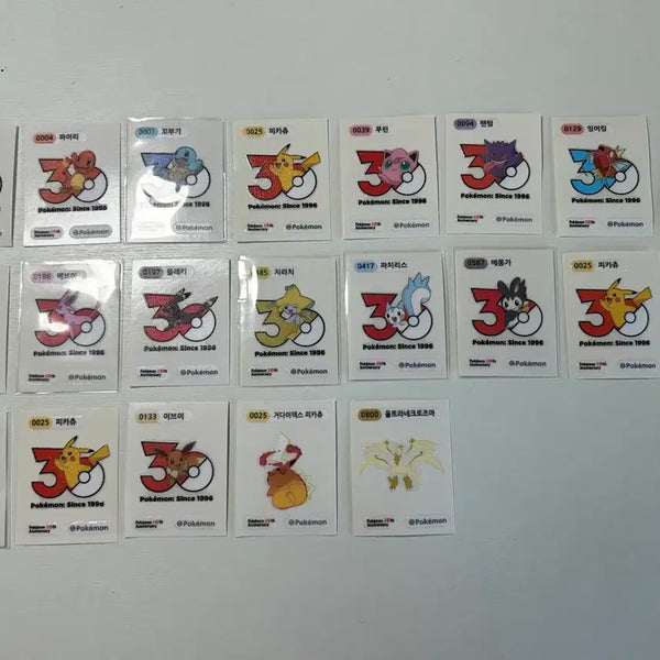 [BUNJANG] Pokemon 30th Anniversary Logo Limited Edition Sticker Bundle Set / 급처) 포켓몬스터 30주년 로고 한정판 띠부실 일괄 판매