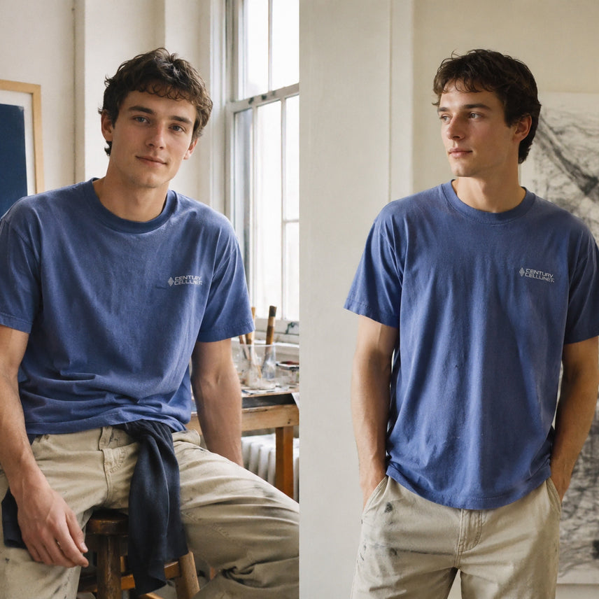 [BUNJANG] 90s Fruit of the Loom Heather Blue T-Shirt L / 90s USA Fruit of the loom 헤더 블루 티셔츠 L