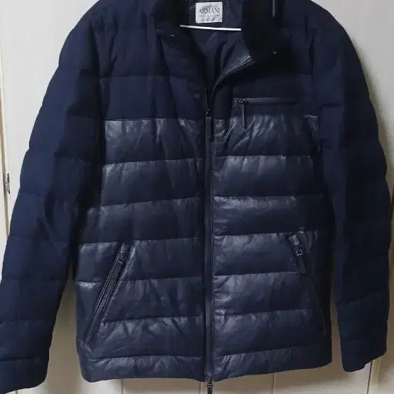 [BUNJANG] Giorgio Armani Collezioni Leather Padded Jacket (Size 100) / 아르마니 꼴레지오니 가죽패딩  재킷(100사이즈)