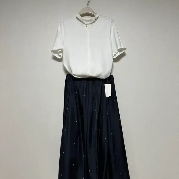 [BUNJANG] It MICHAA Choker Neck Short Sleeve Blouse / 잇미샤 초커넥 반팔블라우스