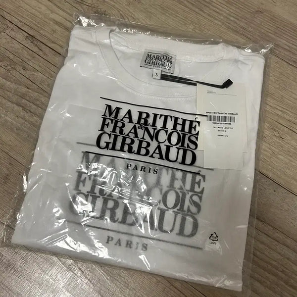 [BUNJANG] Marithe W Classic Logo T-Shirt White (S) / 새상품)마리떼 W클래식 로고 반팔티 화이트(S)