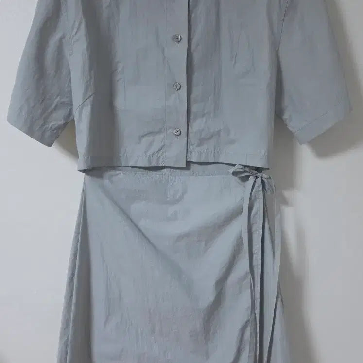 [BUNJANG] Gucchi Plus Signature Cutout Mini Dress Sky Blue / 구호플러스 시그니처 컷아웃 미니 원피스 스카이블루