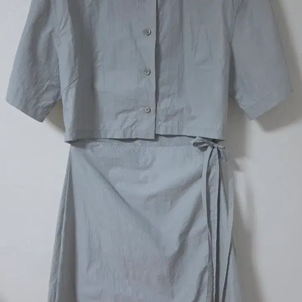[BUNJANG] Gucchi Plus Signature Cutout Mini Dress Sky Blue / 구호플러스 시그니처 컷아웃 미니 원피스 스카이블루