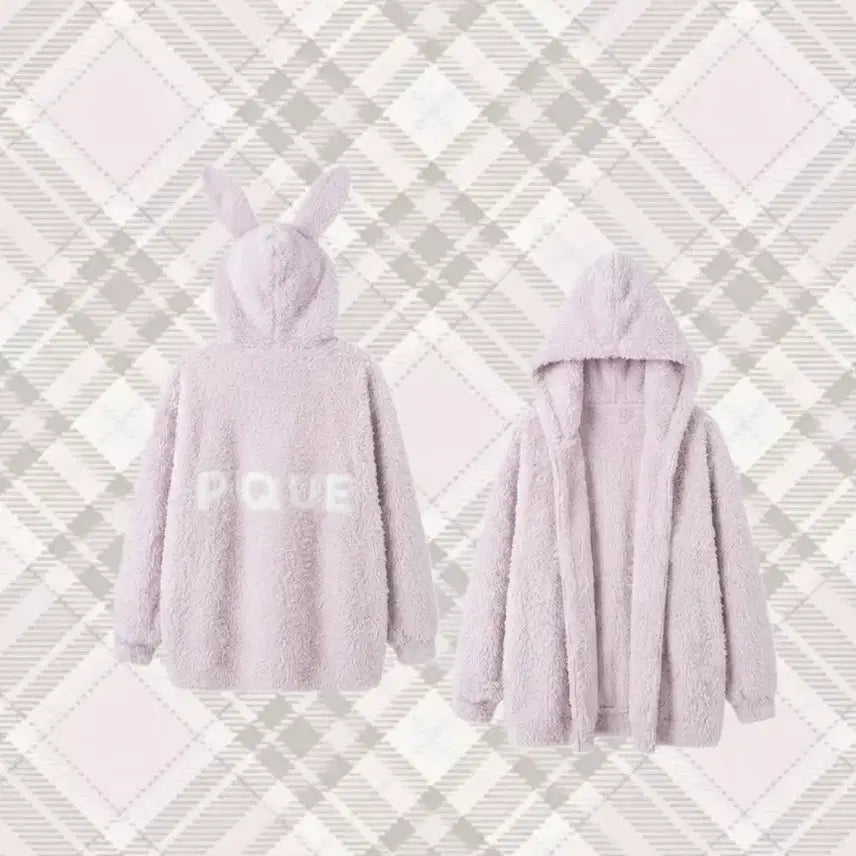 [BUNJANG] Gelato Pique Usamimi Hooded Zip-Up Strawberry Milk / 젤라또피케 우사미미 후드집업 딸기우유색