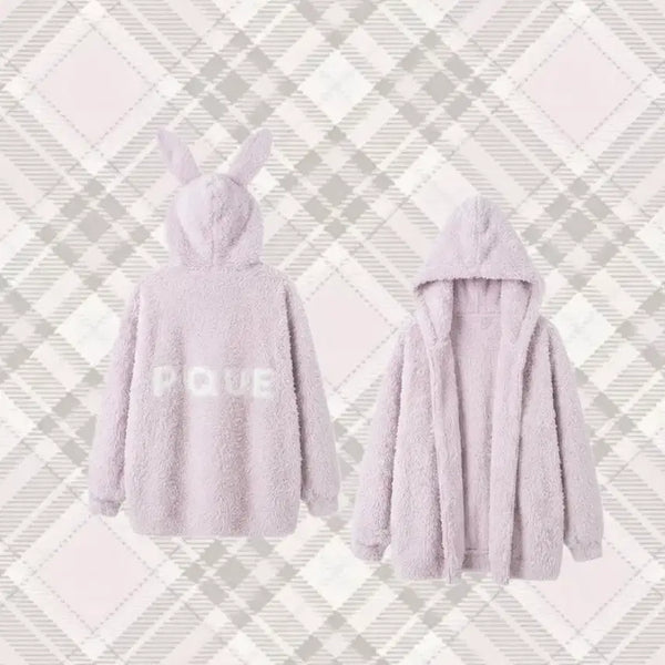[BUNJANG] Gelato Pique Usamimi Hooded Zip-Up Strawberry Milk / 젤라또피케 우사미미 후드집업 딸기우유색