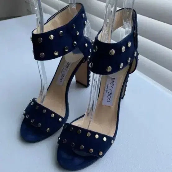 [BUNJANG] Jimmy Choo Navy Suede Heeled Sandals Size 36 / 지미추 샌들 힐  판매합니다