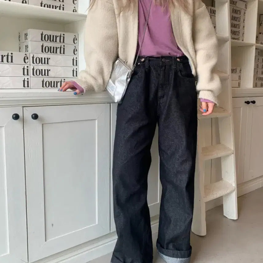 [BUNJANG] Linenne Warmth Live Denim Wide Denim Pants / 리넨느 warmth live denim 와이드 데님 팬츠