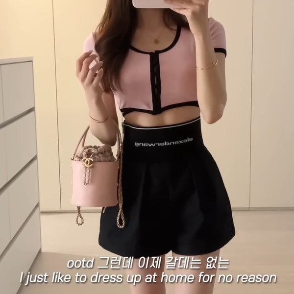 [BUNJANG] Alexander Wang Logo Safari Black Shorts / hazi 착용) 알렉산더왕 로고 사파리 블랙 쇼츠 반바지 2 사이즈