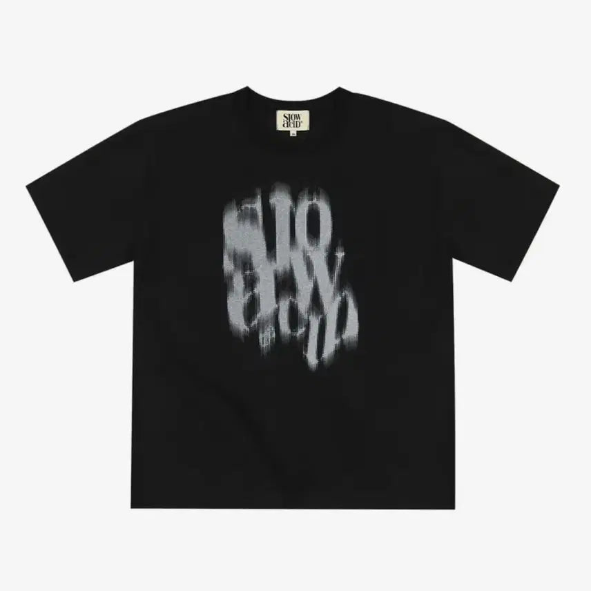 [BUNJANG] Slow Acid Blurred Logo Short Sleeve T-Shirt [Black] / 슬로우애시드 블러리 로고 반팔티셔츠 [블랙]