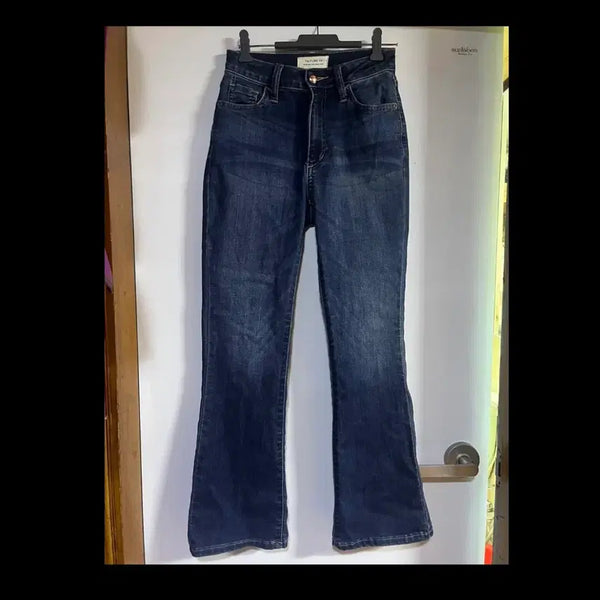 [BUNJANG] High-Waisted Dark Blue Bootcut Jeans / 하이웨스트 진청 부츠컷
