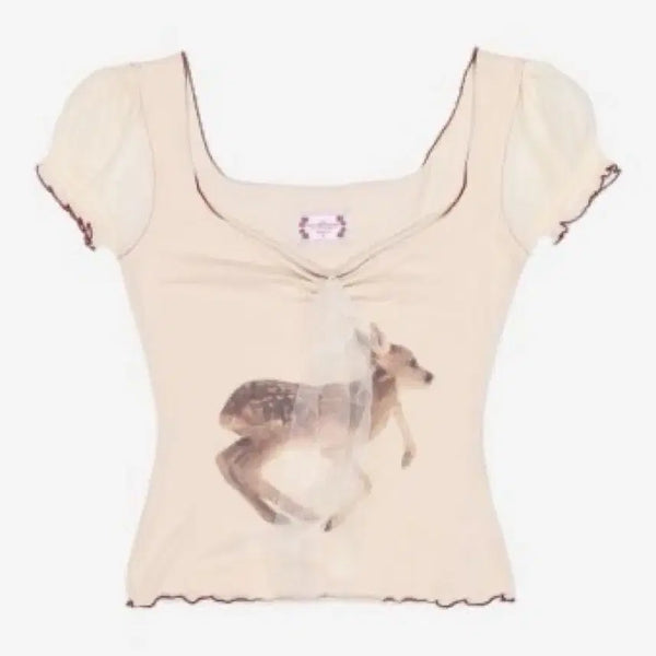 [BUNJANG] Sculptor Puff Sleeve Top Cream Small / 새제품)스컬프터 퍼프 슬리브 탑 크림 스몰