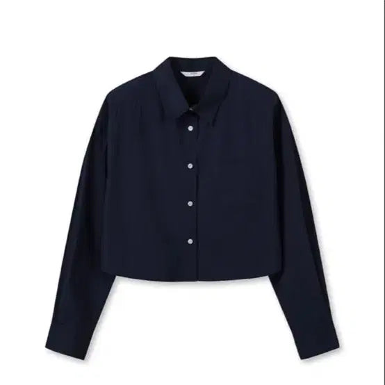 [BUNJANG] TOPTEN Crop Shirt Navy S / 탑텐 크롭 셔츠 네이비 S