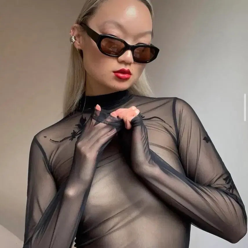 [BUNJANG] Mischief Sheer Layered T-Shirt M / 미스치프 시스루 레이어드 티셔츠 m
