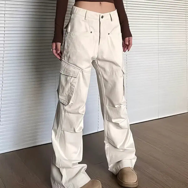 [BUNJANG] Beige Wide Cargo Pants / 베이지색 카고 팬츠