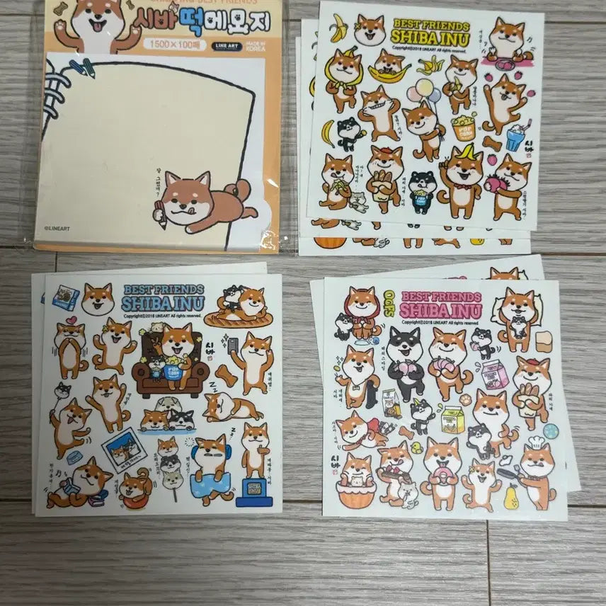 [BUNJANG] Shiba Inu Memo Pad & Sticker Set / 500 판매 및 문구 구매자 무나) 시바견 떡메모지 스티커