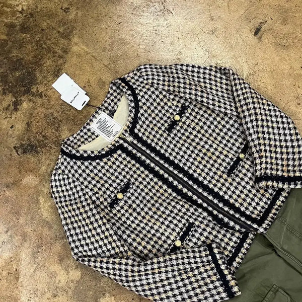 [BUNJANG] Orleans Store Check Tweed Jacket / [정품/38] 올리언스 스토어 체크 트위드 자켓