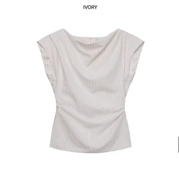 [BUNJANG] ON&ON Drape Sleeveless Blouse Ivory / 온앤온 드레이프 슬리브리스 블라우스 아이보리