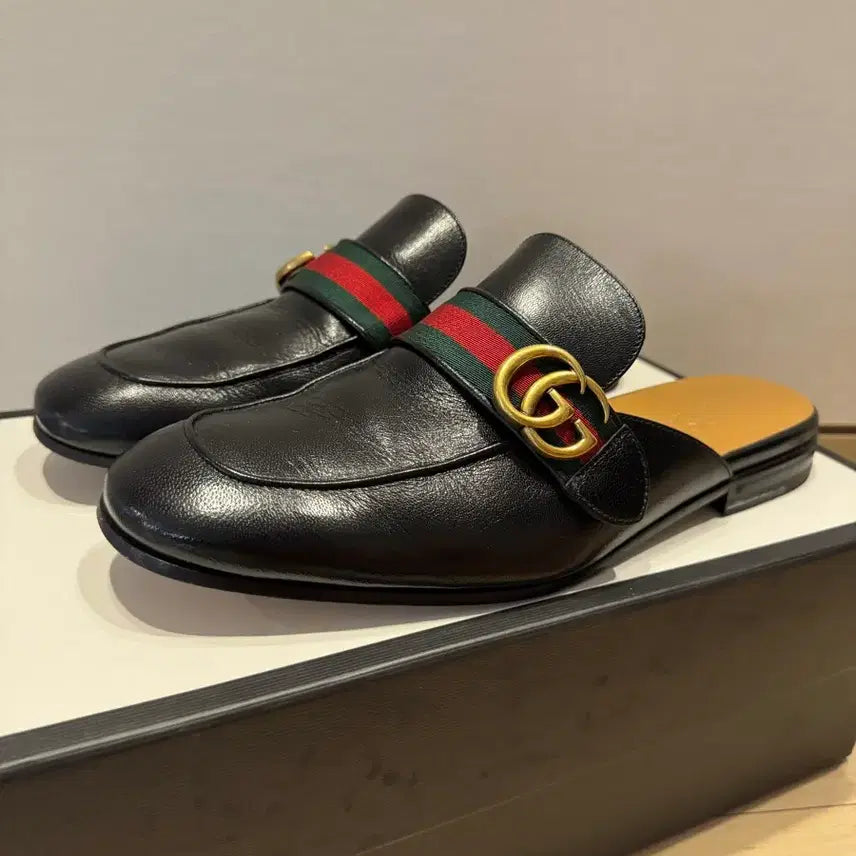 [BUNJANG] Gucci Marmont GG Leather Mules Black Size 42.5 (270) / 구찌 마몽 GG 블로퍼 42.5 (270)
