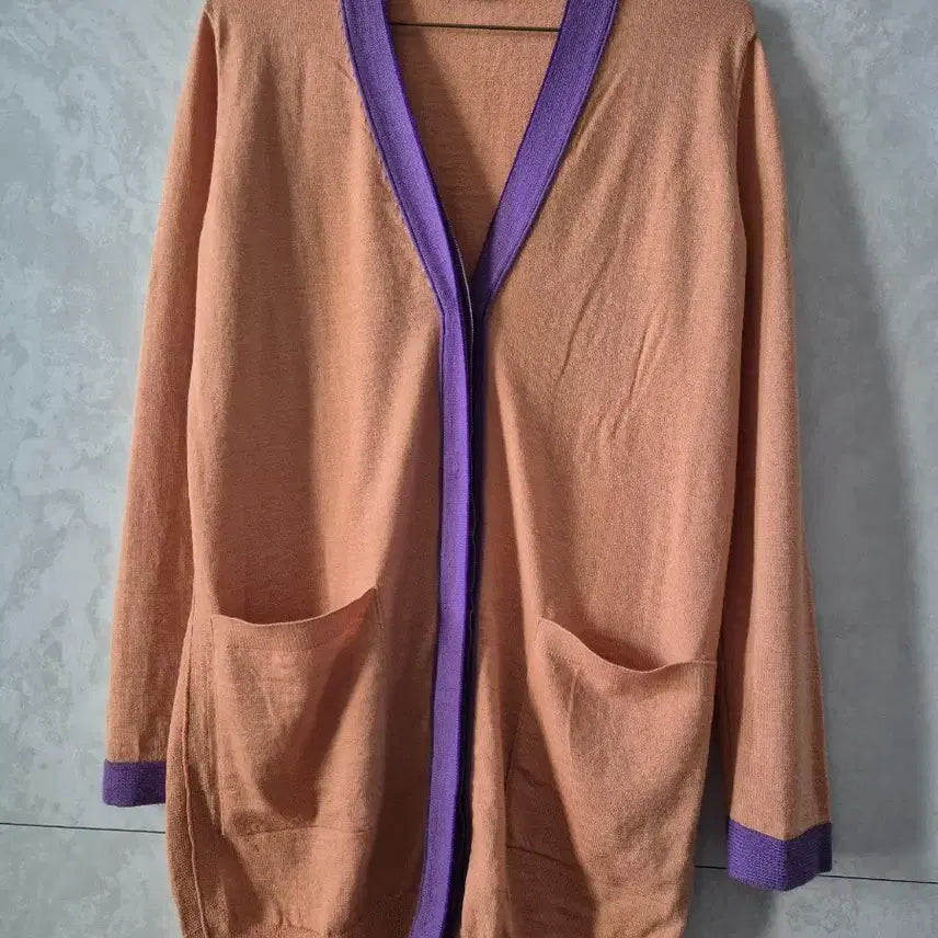 [BUNJANG] Lanvin Collection Color Block Cardigan / 랑방 컬렉션 오렌지 퍼플 배색 가디건