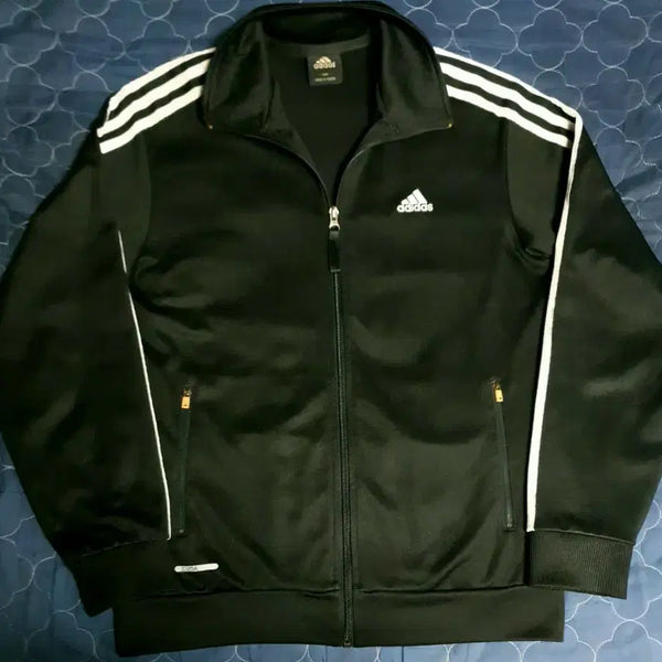 [BUNJANG] Adidas 3ST Training Knit Track Top Full Zip Jersey Black (M) / (빈티지) 아디다스 3ST 트레이닝 니트 트랙탑 집업져지 블랙(M)