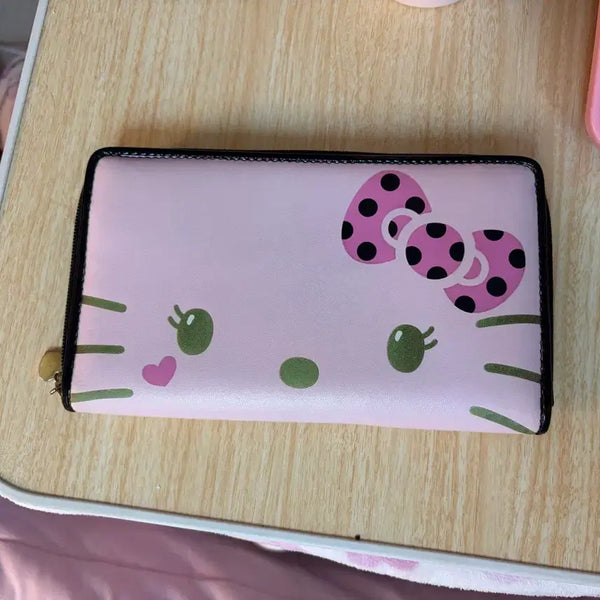 [BUNJANG] Hello Kitty Leopard Print Long Wallet / 고전 호피 키티 헬로키티 레오파드 핑크 갸루 도트 장지갑 지갑 빈티지