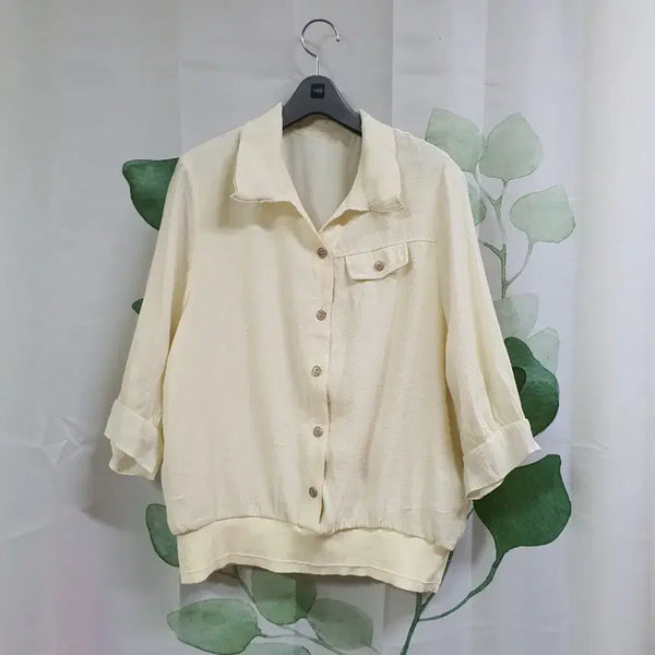 [BUNJANG] Anne Klein 7/10 Sleeve Blouse Ivory / 앤클라인 블라우스