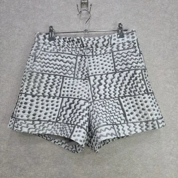 [BUNJANG] CHIXLABEL H Patterned Silver Short Pants / 패턴 실버 숏팬츠 CHIXLABEL H