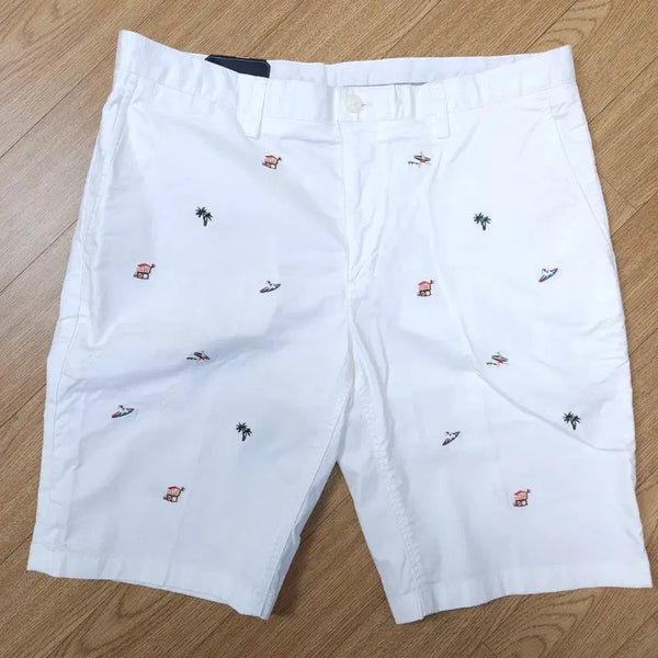 [BUNJANG] HAZZYS White Surfing Board Printing Shorts 36 (New) / 해지스 화이트 서핑보드 프린팅 반바지 36(새상품)