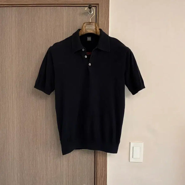 [BUNJANG] EOLO Navy Short Sleeve Knit L / 이올로 네이비 반팔 니트 L사이즈